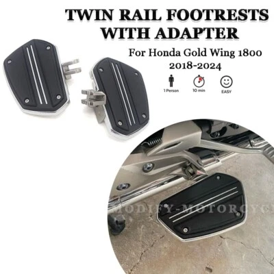 Tableros de piso de doble riel para conductor GL1800 con adaptador para Honda GoldWing 1800 2018-24 Foto 1 de 4