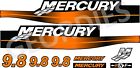 MERCURY 9.8 OUTBOARD MOTOR STICKERS DECAL KIT ENGINE   ORANGE - £ 26.00