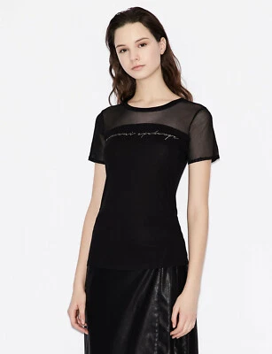 Suéter Armani Exchange Cuello Redondo Con Logo Letras, Negro, XS Foto 1 de 4