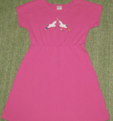 HANNA ANDERSSON T-Shirt Dress Casual Summer Magical Pink Unicorns 130 Girls 8 - Image 1 of 4