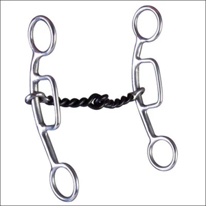 50AI 5-1/8 In Hilason Stainless Steel Sliding Horse Gag Bit Twisted Wire Mouth - Picture 1 of 1