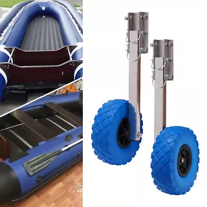 Slipräder Heckräder Transporträder für Schlauchboot Edelstahl Aluminum Blau - Bild 1 von 17