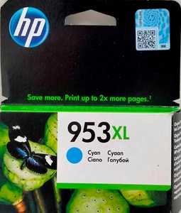 HP 953XL Cyan, Original F6U16AE BGX, Genuine Ink Cartridge, 953 XL, OVP - Afbeelding 1 van 4