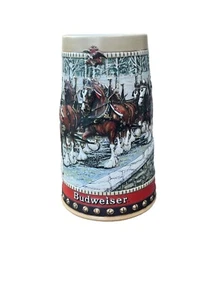 Vintage 1988 Budweiser Clydesdales Holiday Stein - 9. in der Serie - Bild 1 von 5