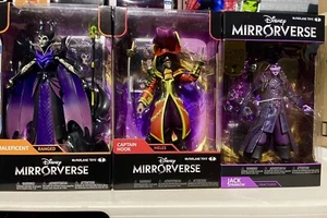 Disney Mirrorverse Jack Sparrow, Maleficent & Captain Hook 7” Figure Bundle New - Picture 1 of 4