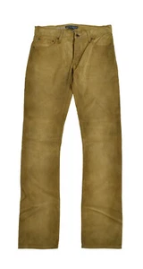 Women's Polo Ralph Lauren Cowboy Boot Suede Leather Pants Jeans 27 New $598 - Picture 1 of 4