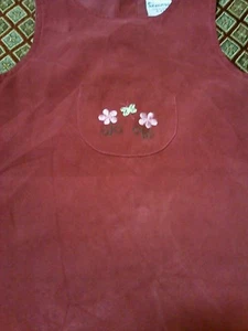 Samara Embroidered Floral Rasberry Dress Jumper Pouch Pocket Sz 4T EUC Soft - Picture 1 of 3