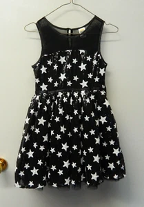 Girls size 10/12 Sequin Party Dress Black with White Stars - Picture 1 of 4