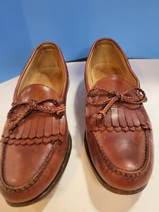 Mens Allen Edmonds Brown Woodstock Slip On Tassel Loafers Size 12 - Picture 1 of 7