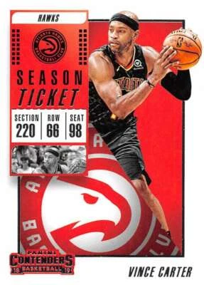 2018-19 Panini Contenders Season Ticket #22 Vince Carter NM-MT+ Hawks J2M - Image 1 of 2