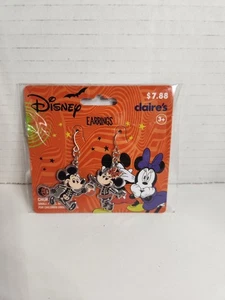Claire’s Mickey And Minnie Mouse Halloween Skeleton Novelty Dangle Earrings - Picture 1 of 2