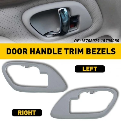 2X Interior Door Handle Bezel Gray Left Right For 1995-1999 Chevrolet C1500 - Image 1 of 4