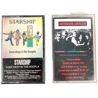 Jefferson Airplane Starship 2 Cassette Tape Lot Knee Deep In Hoopla 1985-1989 - Image 1 of 4
