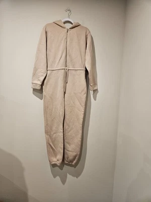 Acogedor mono para mujer Zara con cordón en la cintura, talla grande, crema Foto 1 de 4