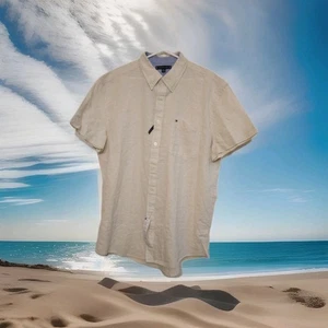 Tommy Hilfiger Herren Kurzarm Button-Down Hemd Gr. XXL Off-White Neu mit Etikett NEU - Bild 1 von 16