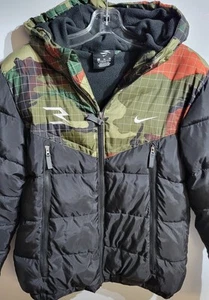 Nike Russell Wilson Hood Puffer Jacket Boys Camo Size XL 13-15 Yrs. - Picture 1 of 3