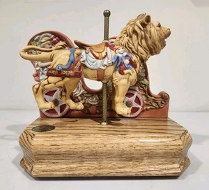 1985 Willitts Tobin Fraley Collection Carousel Lion Music Box American History - Picture 1 of 11