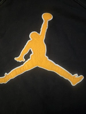 Air Jordan Black/ Orange Hoodie.  Large Logo On Back, Small Front  Zip  Medium - Image 1 of 4