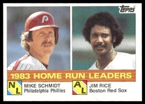 1984 Topps #132 1983 Home Run Leaders (Mike Schmidt / Jim Rice) - Bild 1 von 2