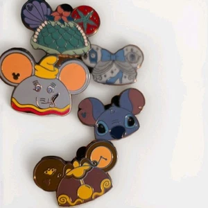 Disney World WDW 2024 Hidden Mickey 5 Pin Set Ear Hats Ariel Stitch Authentic - Picture 1 of 9