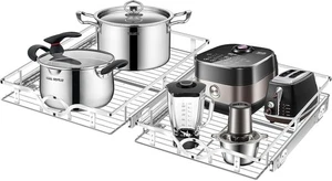 Pull Out Organizer (14" W x 21" D) 2 Pack - Slide Out Shelves for Kitchen - Picture 1 of 7