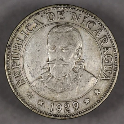 1929 Nicaragua Silver 50 Centavos - Image 1 of 2