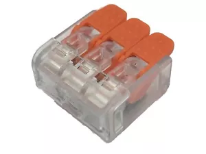 TRAKTRONIX 221-613 LEVER-NUTS 3 Conductor Connectors Same as Wago (50 PCS) - Picture 1 of 3