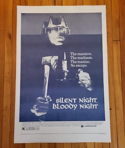 Póster original de la película Silent Night Bloody Night 1972 27x41" con respaldo de lino de terror - Imagen 1 de 3