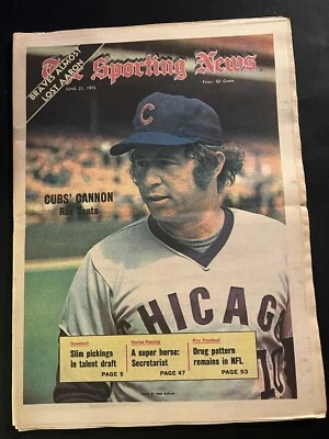 1973 Sporting News CHICAGO Cubs RON SANTO No Label CUBS CANNON Secretariat Wins - Image 1 of 2