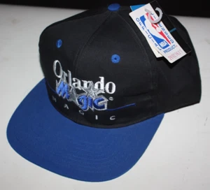 De colección 1990 NBA Orlando Magic Snapback Sombrero Negro Azul Gemelos Empresa con Etiquetas - Imagen 1 de 17