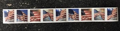 2024USA #5875-5878a Forever US Flag - PNC Plate (#B111) Coil Strip of 9 (BCA) - Image 1 of 2