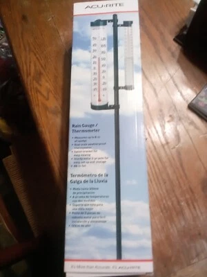 Pluviómetro y termómetro AcuRite - nunca abierto, caja abierta para mostrar la imagen Foto 1 de 4