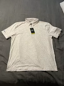 Under Armour Playoff Polo Men's T-Shirt - White/Green, Size L - Picture 1 of 8