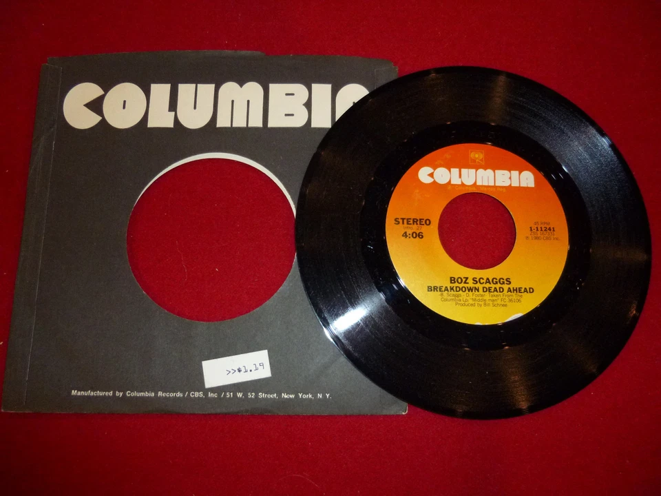 45 RPM Record "Breakdown Dead Ahead" by Boz Scaggs - Image 1 of 1