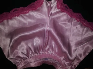 Satin SHINY PINK DARK PINK FRILLY LACE SISSY FLUTTER PANTIES - Picture 1 of 8