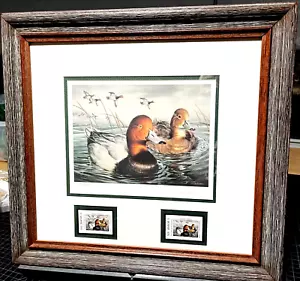 Stampa timbro Joe Hautman 2002 Texas Waterfowl Duck con doppi francobolli - cornice nuova - Foto 1 di 4