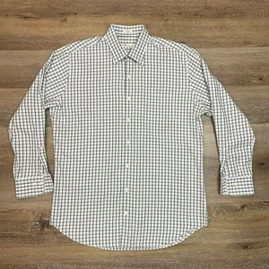 Peter Millar Long Sleeve Button Up Shirt Large White, Blue, & Brown Plaid L - Picture 1 of 6