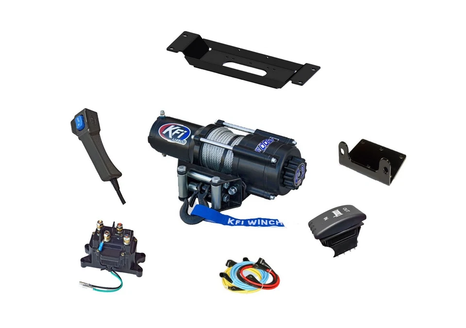 Polaris SP 570 Ranger Winch and Mount Plate Kit 2022-2023 4500 lbs KFI Crew - Image 1 of 4