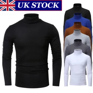 Men's Thermal Turtleneck Shirts Long Sleeve Pullover Sweater Top Base Layer Warm - Picture 1 of 27