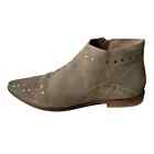 Free People Boots Aquarian Western Ankle Bootie Taupe Suede Studs Women's 38 7.5