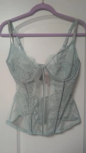 Victoria’s Secret XL Very Sexy Shine Strap Mint light Green Lace Corset Top  - Picture 1 of 6