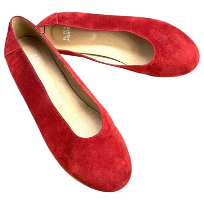 Eileen Fisher Una Cedro Rojo Gamuza Cuña Oculta Ballet Plano Para Mujer Talla 9.5 Nuevo Sin Caja Foto 1 de 4