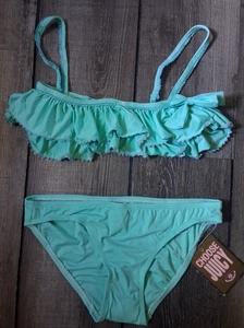 Traje de baño bikini Y2K Juicy Couture UW con volantes sin tirantes pequeño ¡Raro! - Imagen 1 de 6