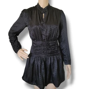 Zadig & Voltaire Seraphina Monogram Ruched Dress YOUTH 14 (XS Adult) Black - Picture 1 of 10