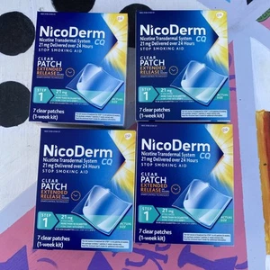 4 Boxes Of NicoDerm CQ 7 Patches Step 1 21mg EXP 2026/2027 28 Patches - Picture 1 of 2