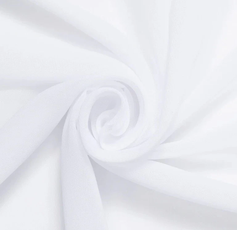 Vestido/cortina fluida transparente de tela de gasa de poliéster blanco de 16 yardas de 60" de ancho Foto 1 de 2