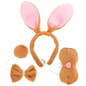  Bunny Tail Cosplay Ear Headbands for Women Halloween Rabbit Headdress - Picture 1 of 12