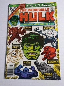 INCREÍBLE QUIOSCO HULK ANUAL #5 SEGUNDA APARICIÓN DE GROOT MARVEL 1976  - Imagen 1 de 12