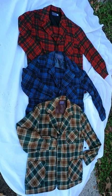 Chaqueta Blazer Camisa A Cuadros Pendleton Vintage Años 60 70 3EUC Para Hombres XL EE. UU. Foto 1 de 4