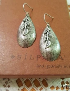 Pendientes Silpada Gota de Lluvia Hiedra Errante Oxidada Plata de Ley W2037 Retirados - Imagen 1 de 6
